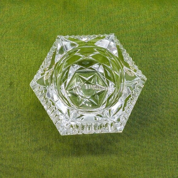 Cristal D'Arques Clear Lead Crystal Hexagonal Candle Holder - Picture 4 of 7